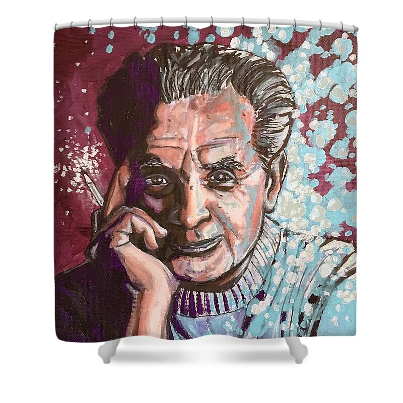 Jack Kirby Shower Curtain featuring the painting Jack Kirby by Joel Tesch