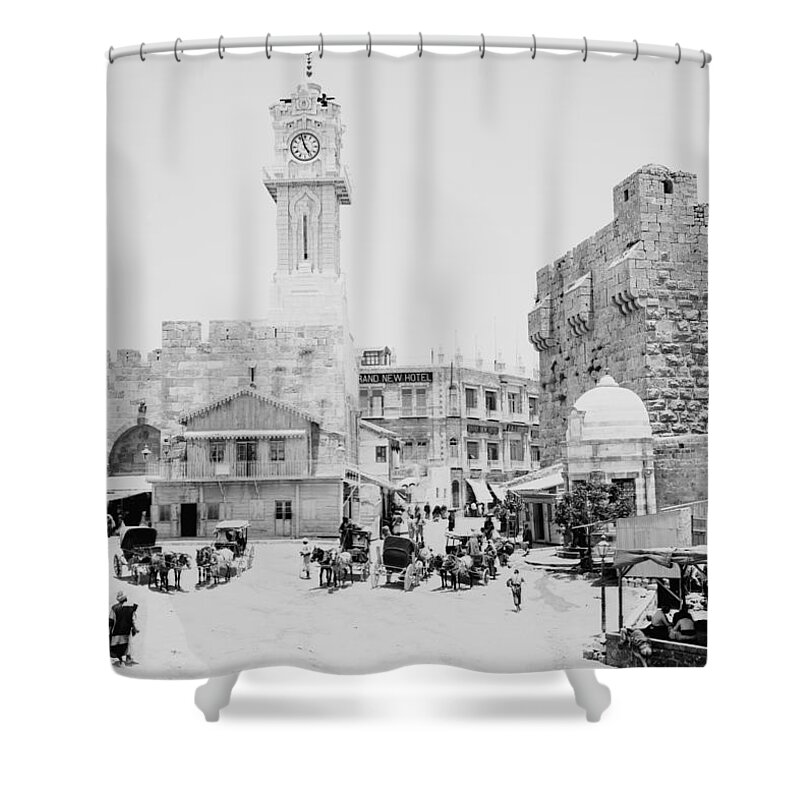 Jaffa Gate Shower Curtain featuring the photograph Jaffa Gate 1907 by Munir Alawi