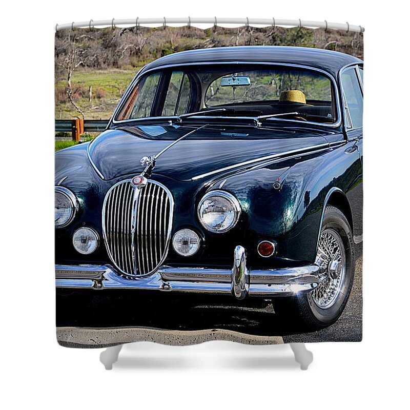 Cars Shower Curtain featuring the photograph Jag by AJ Schibig