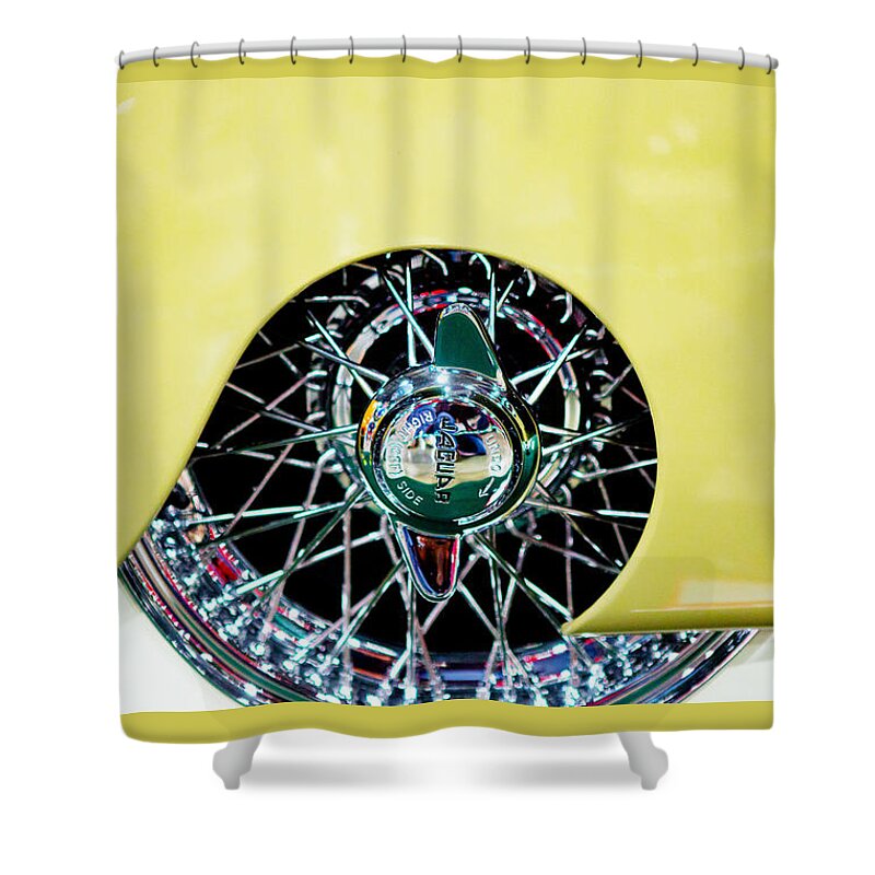 Classic Car Shower Curtain featuring the photograph Jag by Rebecca Cozart
