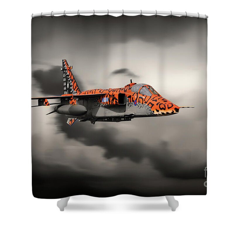 Jaguar Shower Curtain featuring the digital art Jaguar Prowl by Airpower Art