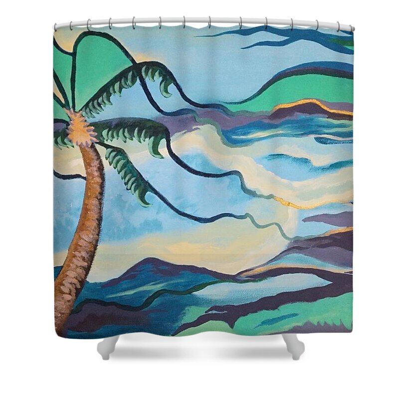 Jamaica Shower Curtain featuring the painting Jamaican Sea Breeze by Jan Steinle