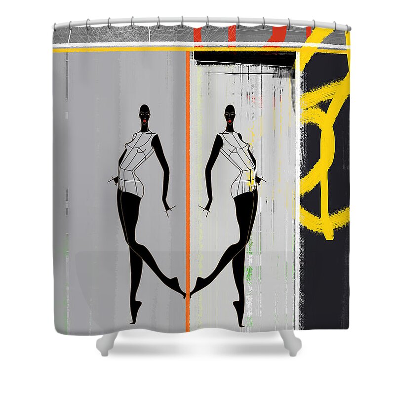 Fashion Shower Curtain featuring the painting Jamaican Tunes by Naxart Studio