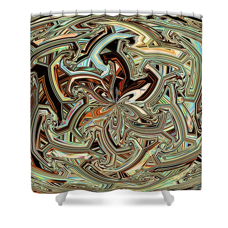 Janca Abstract Color Panel#2541esa5 Shower Curtain featuring the digital art Janca Abstract Color Panel#2541esa5 by Tom Janca