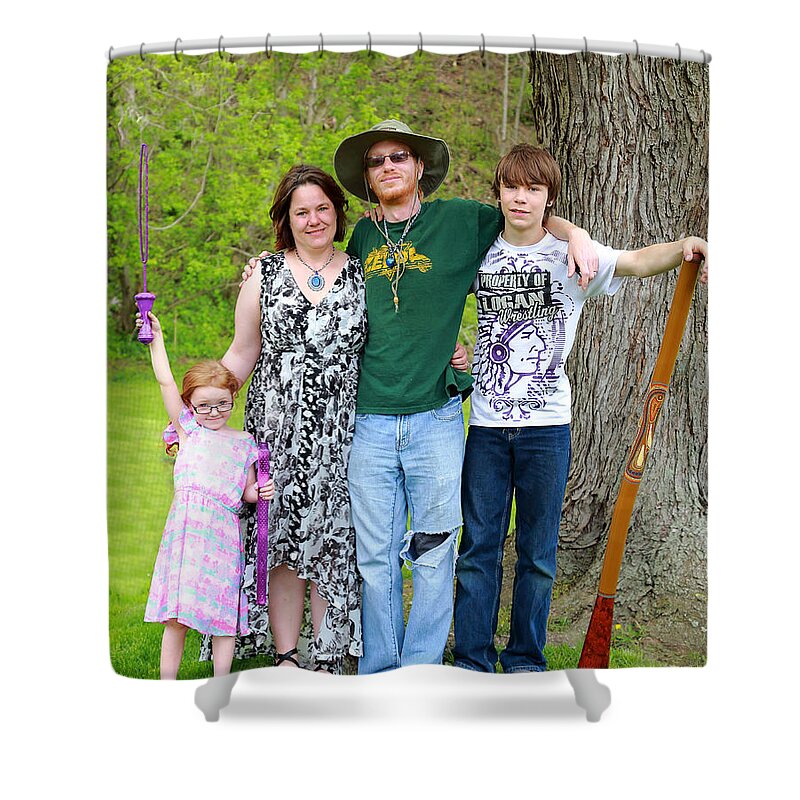 No Border Shower Curtain featuring the photograph Janelle Family Portrait by PJQandFriends Photography