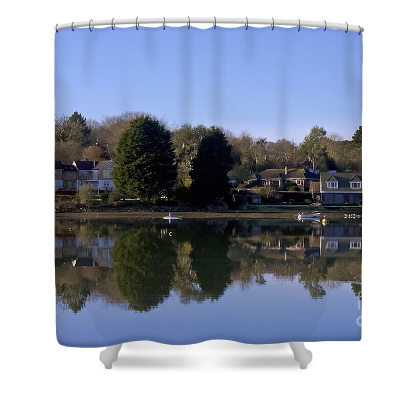 Mylor Creek Shower Curtain featuring the photograph January in Mylor Bridge by Terri Waters