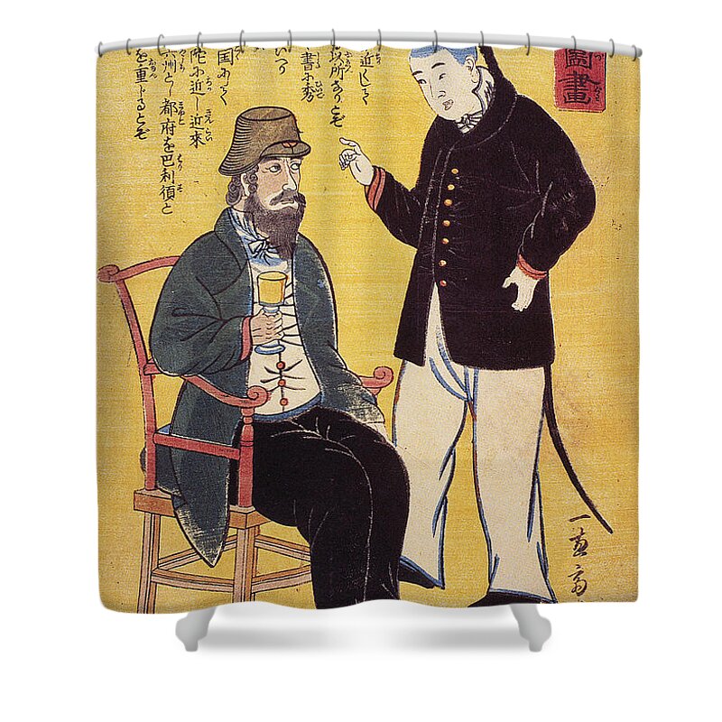 1861 Shower Curtain featuring the photograph Japan: French Trade, 1861 by Granger