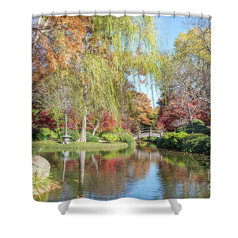 Japanese Gardens Fort Worth Shower Curtain featuring the photograph Japanese gardens by Paul Quinn