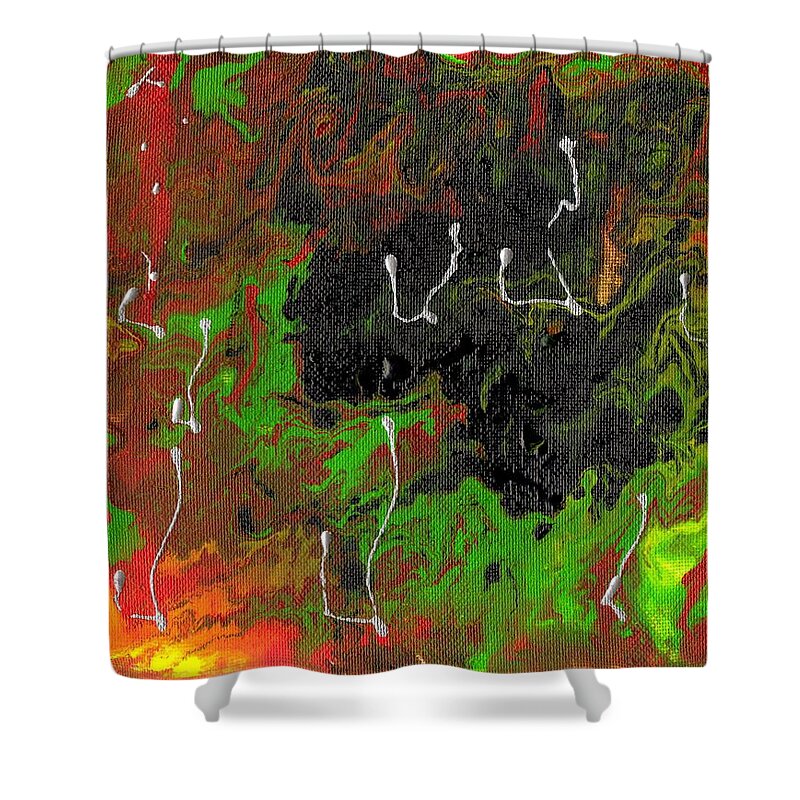 Abstract Shower Curtain featuring the painting Jazzary by Sheri Keith