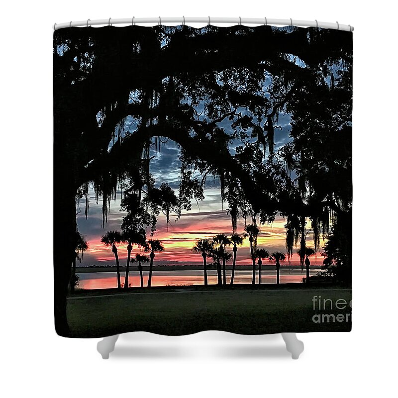 Sunset Shower Curtain featuring the photograph Jekyll Island Georgia Sunset by Walt Foegelle