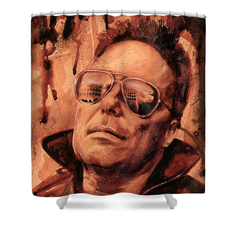Jello Biafra Shower Curtain featuring the painting Jello Biafra - 2 by Ryan Almighty