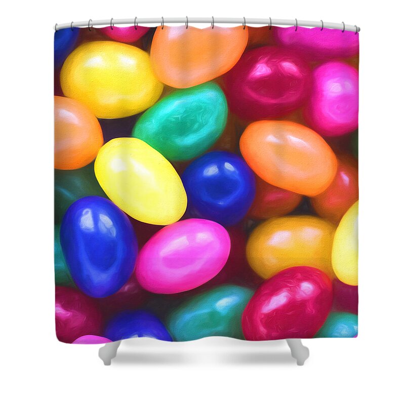 Jelly Beans Square Shower Curtain featuring the photograph Jelly Beans Square by Terry DeLuco