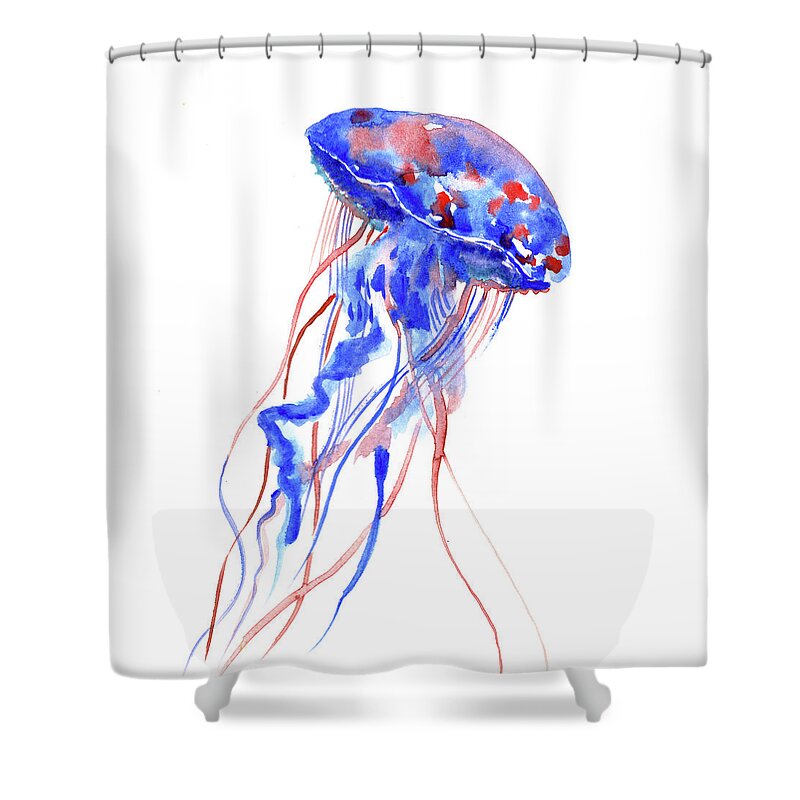 Jellyfish Shower Curtain featuring the painting Jellyfish by Suren Nersisyan