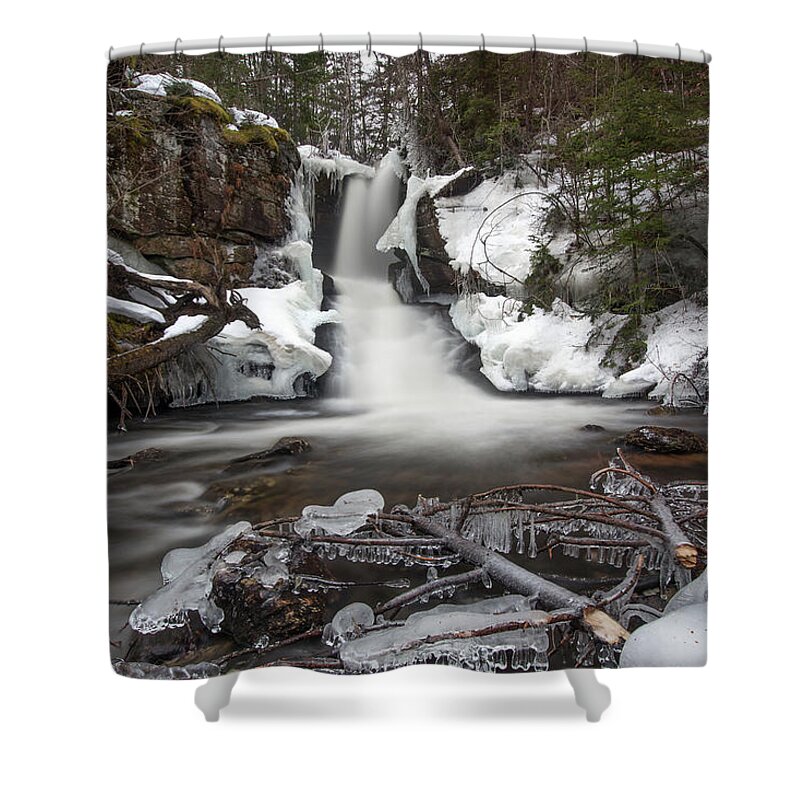 Jericho Shower Curtain featuring the photograph Jericho Falls Winter Frost by White Mountain Images