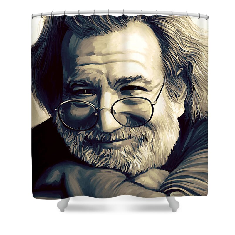 Jerry Garcia Paintings Shower Curtain featuring the painting Jerry Garcia Artwork by Sheraz A