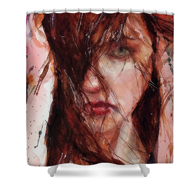 Portrait Shower Curtain featuring the painting Jerry by Judith Levins