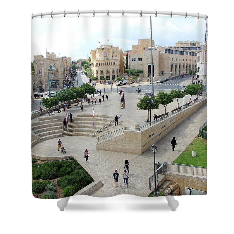 National Garden Shower Curtain featuring the photograph Jerusalem Garden and Square by Munir Alawi