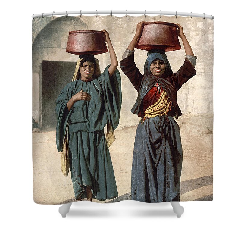 1895 Shower Curtain featuring the photograph Jerusalem: Milk Seller by Granger