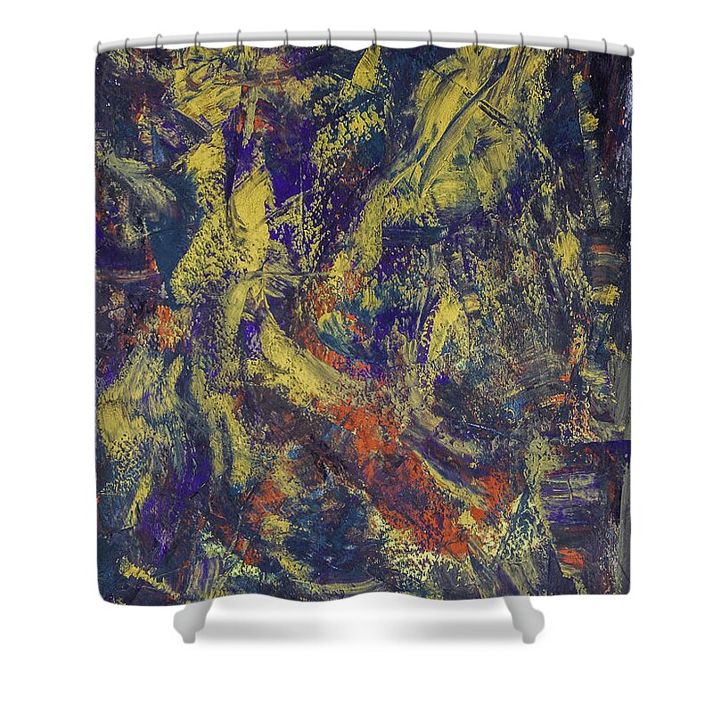 Abstract Shower Curtain featuring the painting Flower in Hades by Julius Hannah
