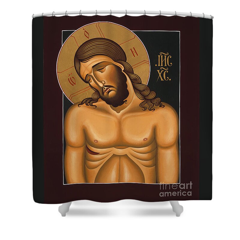 Jesus Christ Extreme Humility Shower Curtain featuring the painting Jesus Christ Extreme Humility 036 by William Hart McNichols