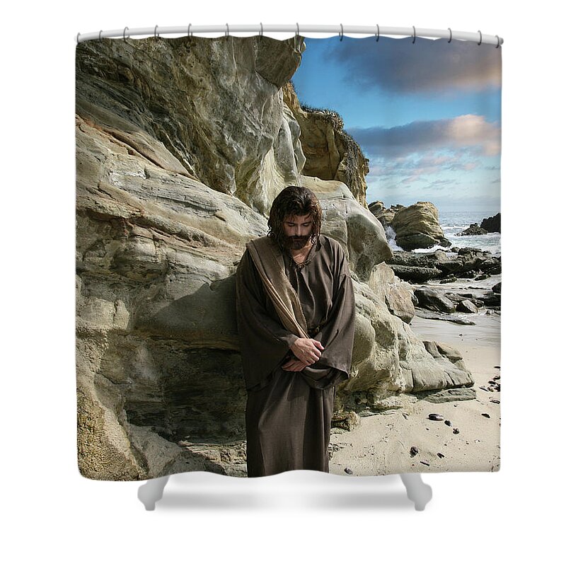 Alex-acropolis-calderon Shower Curtain featuring the photograph Jesus Christ- I Have Heard Your Prayer And Seen Your Tears I Will Heal You by Acropolis De Versailles