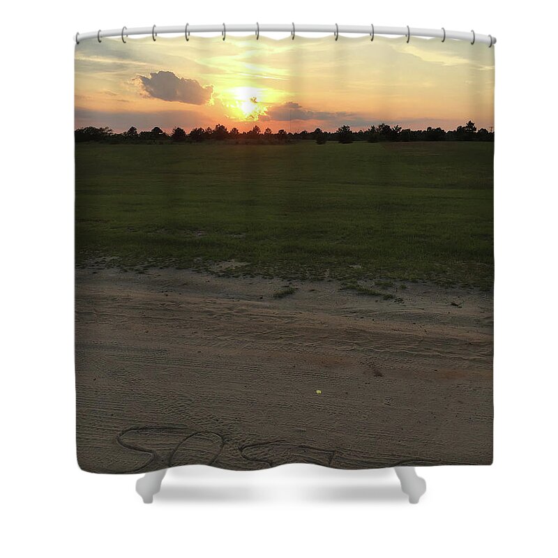 Sunset Shower Curtain featuring the photograph Jesus Healing Sunset by Matthew Seufer