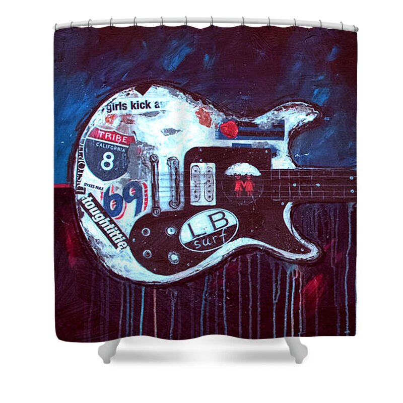 Joan Jett Shower Curtain featuring the painting Jett Engine by Sean Parnell