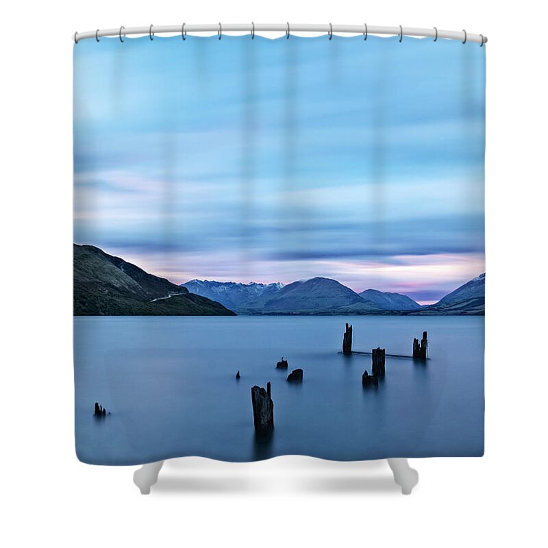 Jetty Shower Curtain featuring the photograph Jetty on the Bay by Catherine Reading