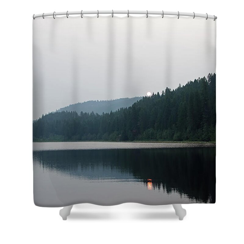 Lake Shower Curtain featuring the photograph Jewel lake morning by Debra Baldwin