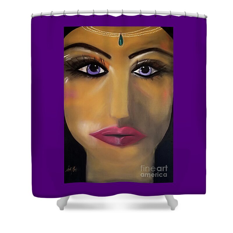 Egypt Shower Curtain featuring the painting Jewel Of the Nile by Artist Linda Marie