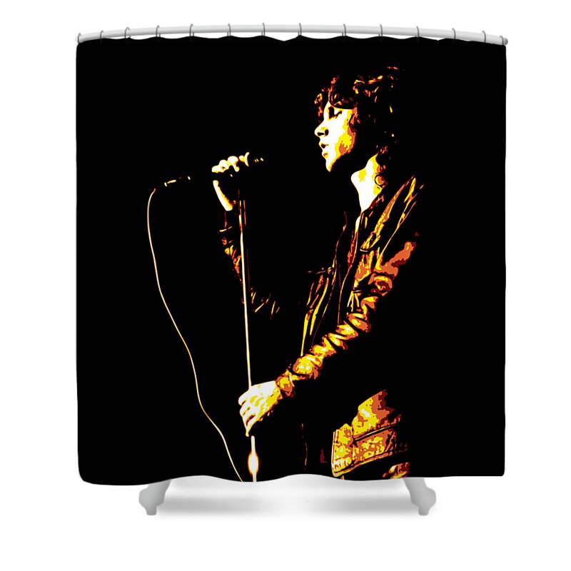 Jim Morrison Shower Curtain featuring the digital art Jim Morrison by DB Artist