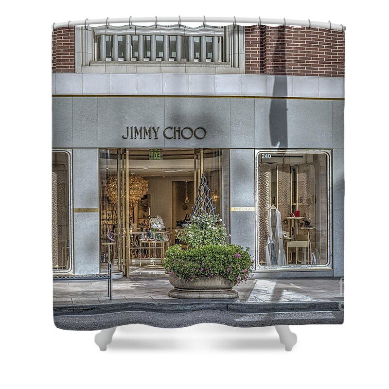 Rodeo Drive Shower Curtain featuring the photograph Jimmy Choo Rodeo Drive by David Zanzinger