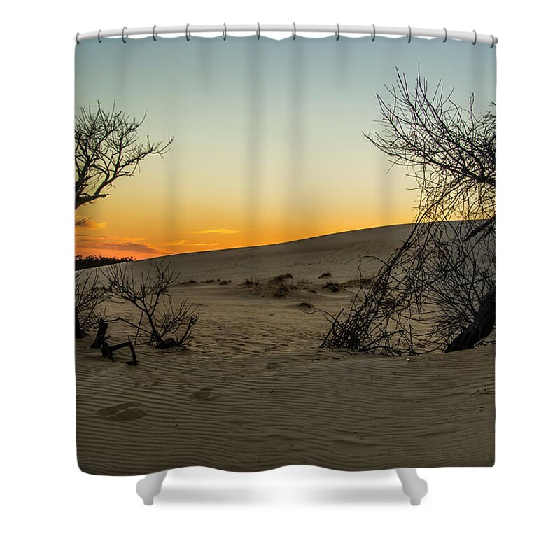 Kitty Hawk Shower Curtain featuring the photograph Jockey's Ridge View by Donald Brown