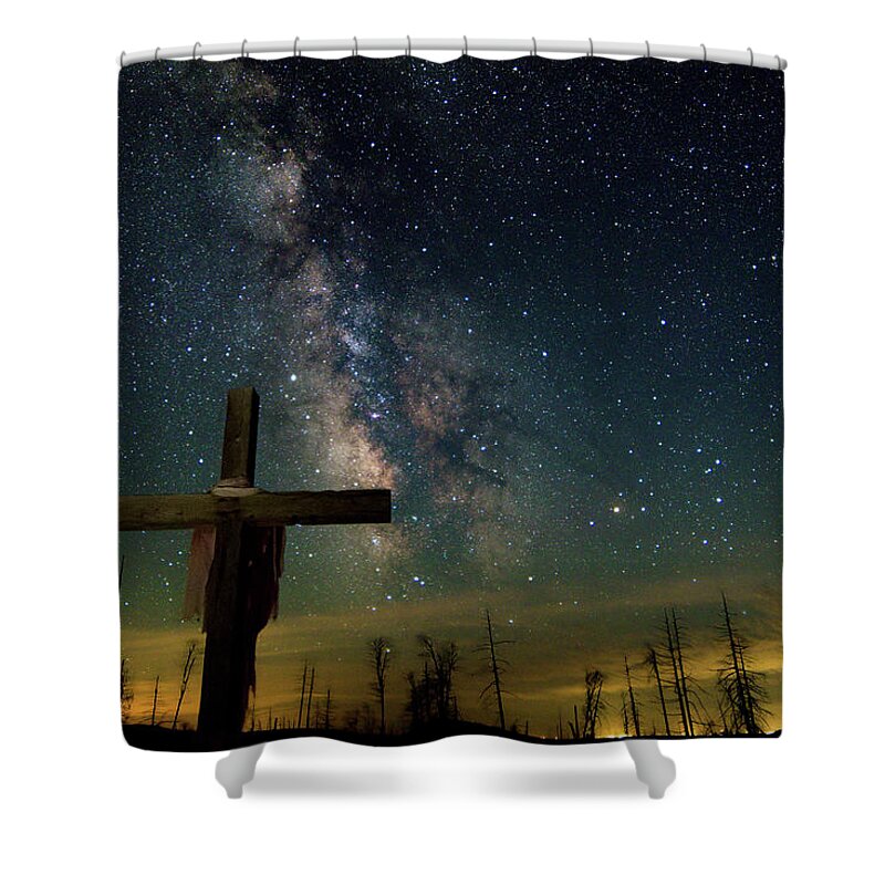 Milky Way Shower Curtain featuring the photograph John 6 38 by Randy Robbins