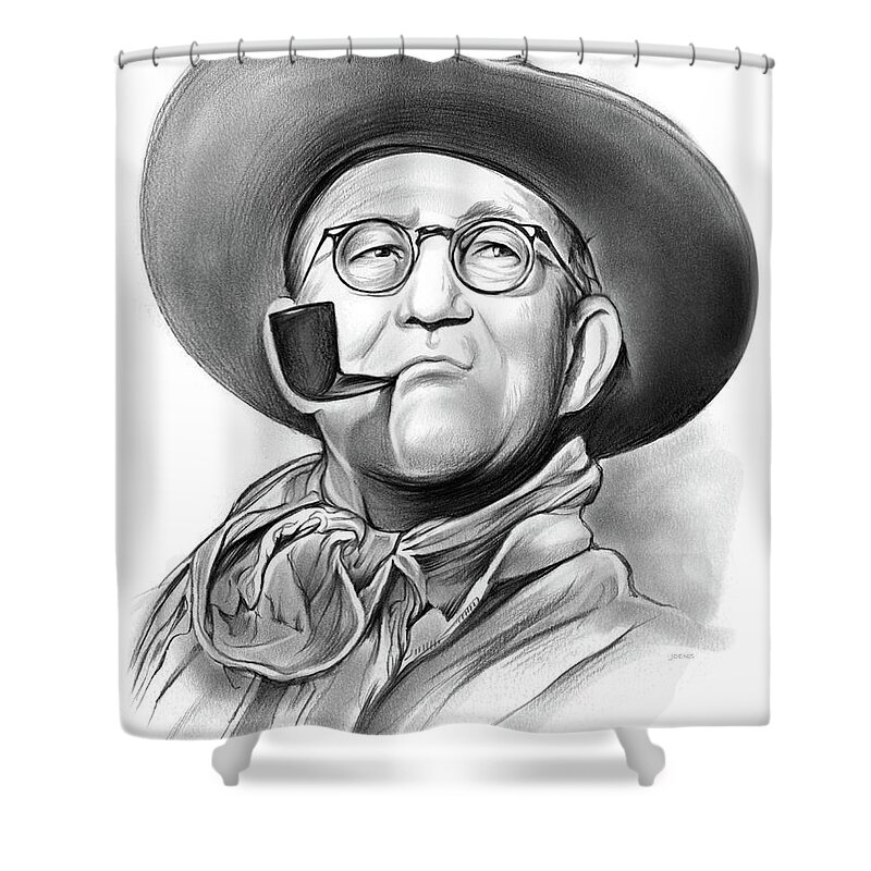John Ford Shower Curtain featuring the drawing John Ford by Greg Joens