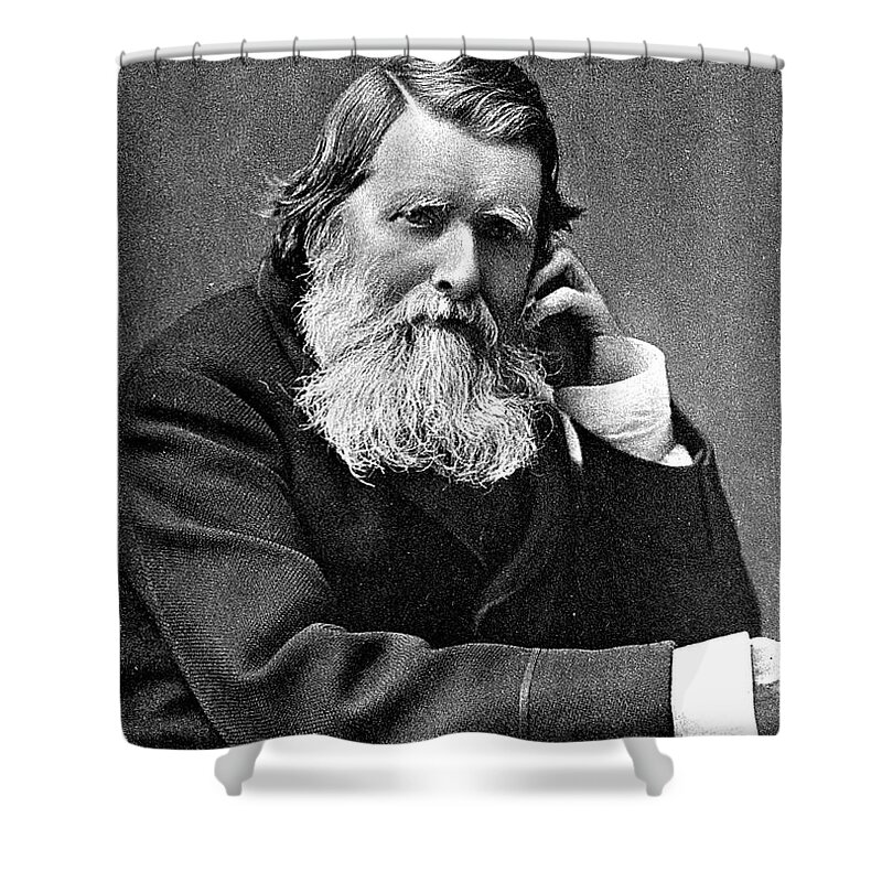 John Ruskin Shower Curtain featuring the painting John Ruskin by MotionAge Designs