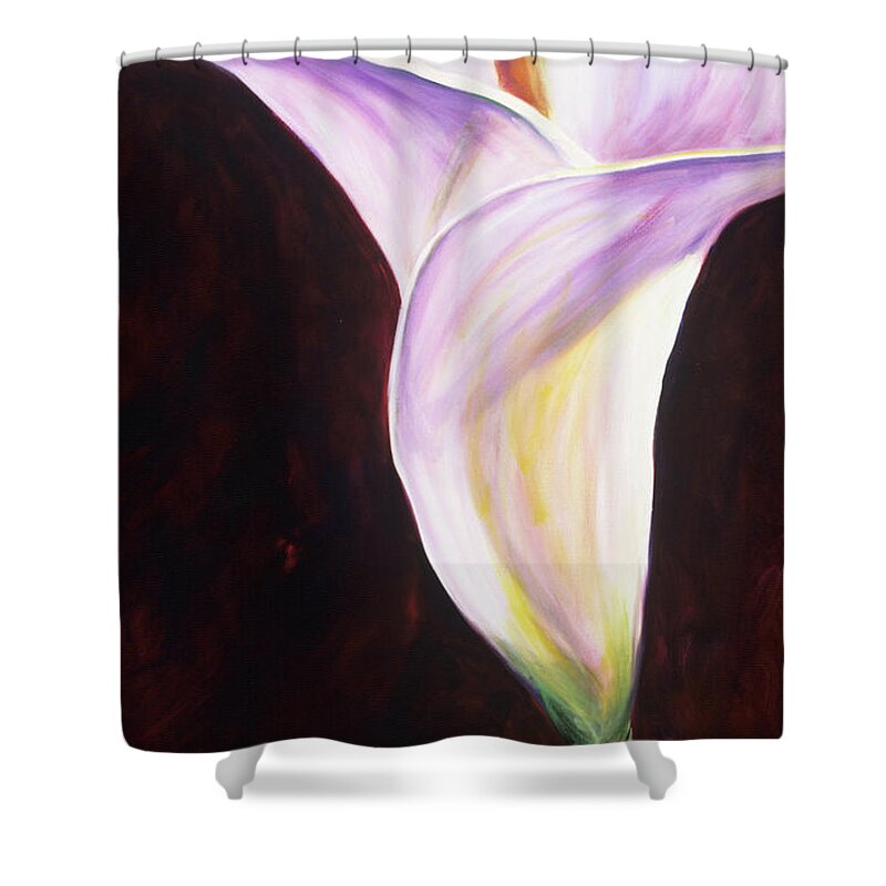 Calla Lily Shower Curtain featuring the painting John by Shannon Grissom