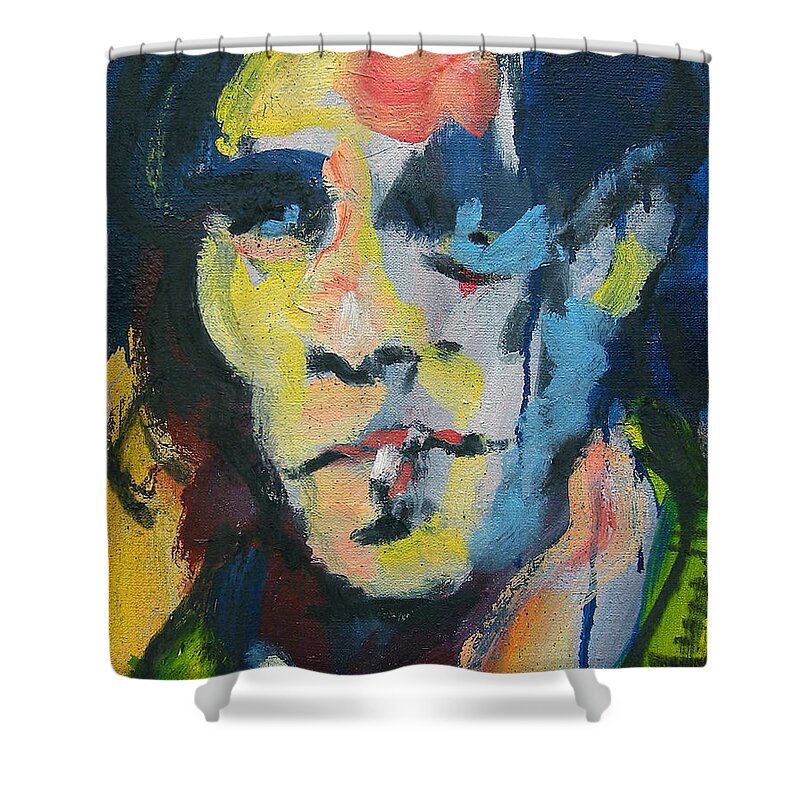 Painting Shower Curtain featuring the painting Johnny by Les Leffingwell