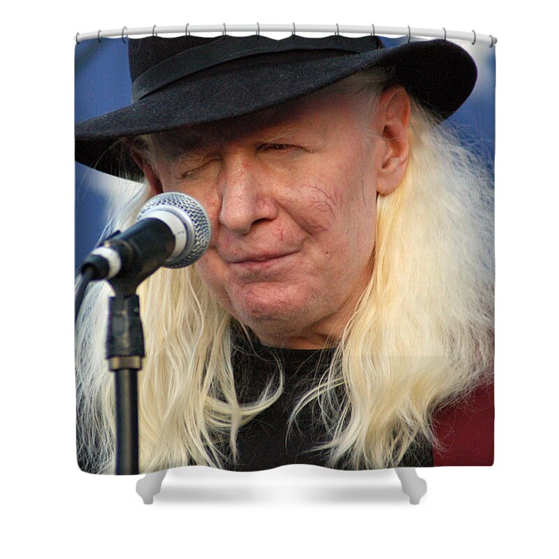 Johnny Winter Shower Curtain featuring the photograph Johnny Winter by Mike Martin