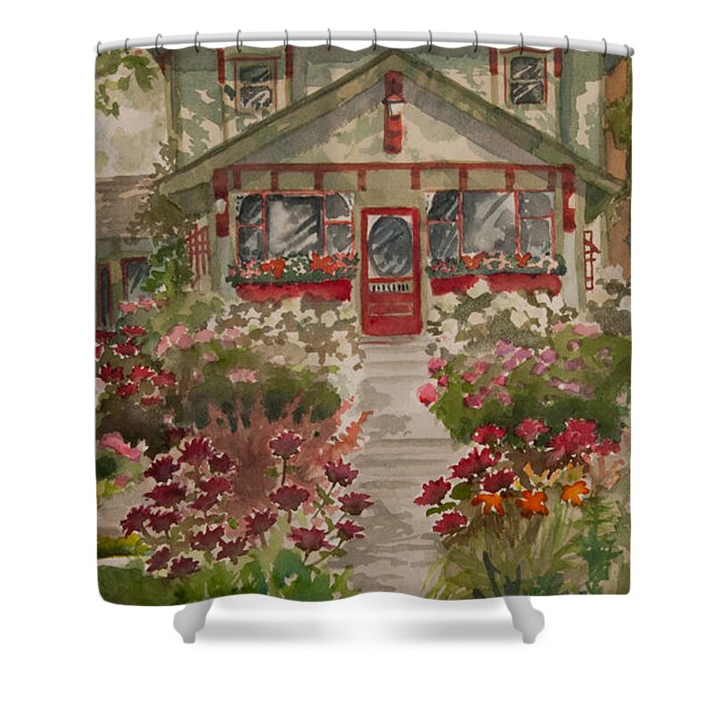 Landscape Shower Curtain featuring the painting Johnson Street Gem by Heidi E Nelson