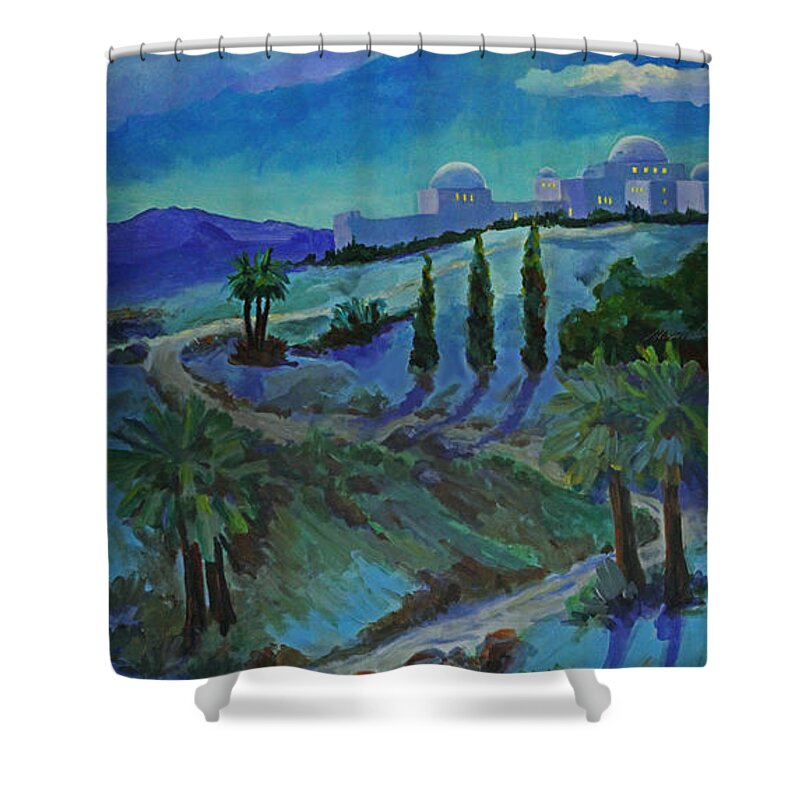 Christian Art Shower Curtain featuring the painting No room in the Inn by Maria Hunt