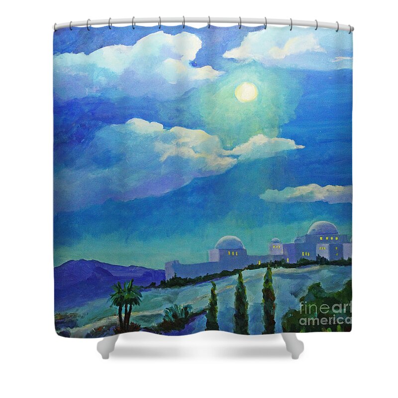 Christian Art Shower Curtain featuring the painting On a Cold Winter's Night by Maria Hunt