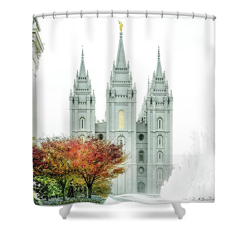 Mormon Temples Shower Curtain featuring the photograph Journey to Eternity by La Rae Roberts