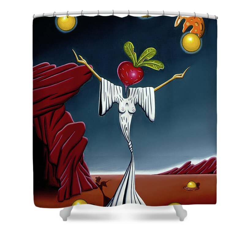 Shower Curtain featuring the painting Juggling act by Paxton Mobley