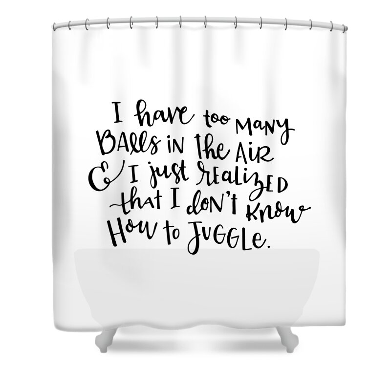 Juggle Shower Curtain featuring the drawing Juggling by Nancy Ingersoll