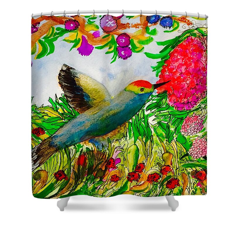 Juicy Shower Curtain featuring the painting Juicy Succulent Cuisine by Kenlynn Schroeder