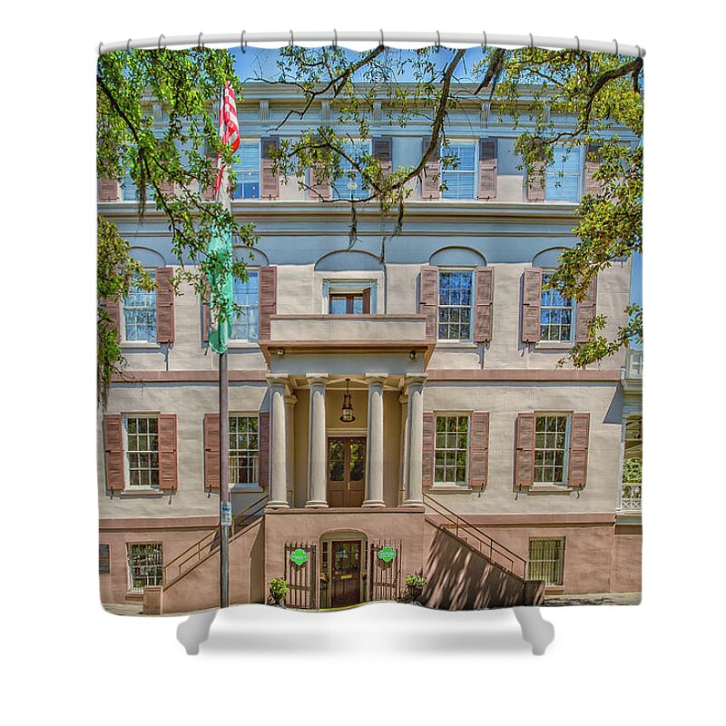 Author Shower Curtain featuring the photograph Juliette Gordon Low House by Gestalt Imagery