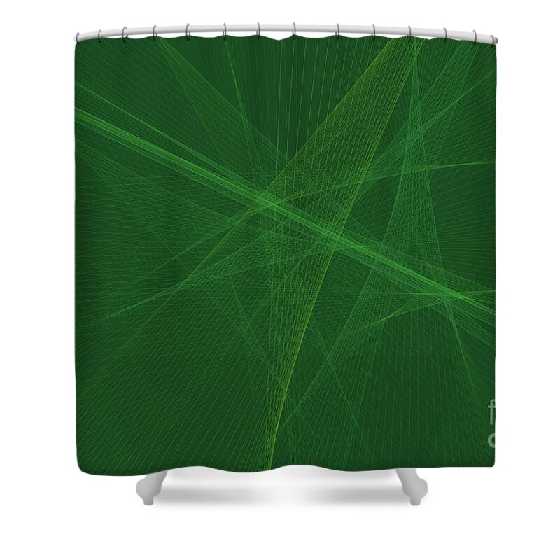 Abstract Shower Curtain featuring the digital art Jungle Computer Graphic Line Pattern by Frank Ramspott