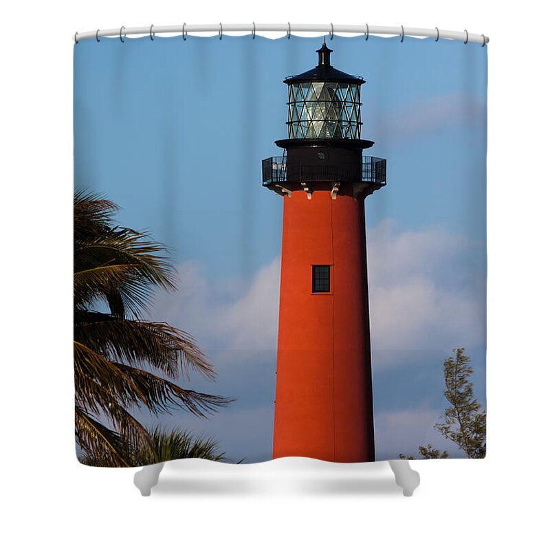 Architecture Shower Curtain featuring the photograph Jupiter Inlet Lighthouse by Ed Gleichman
