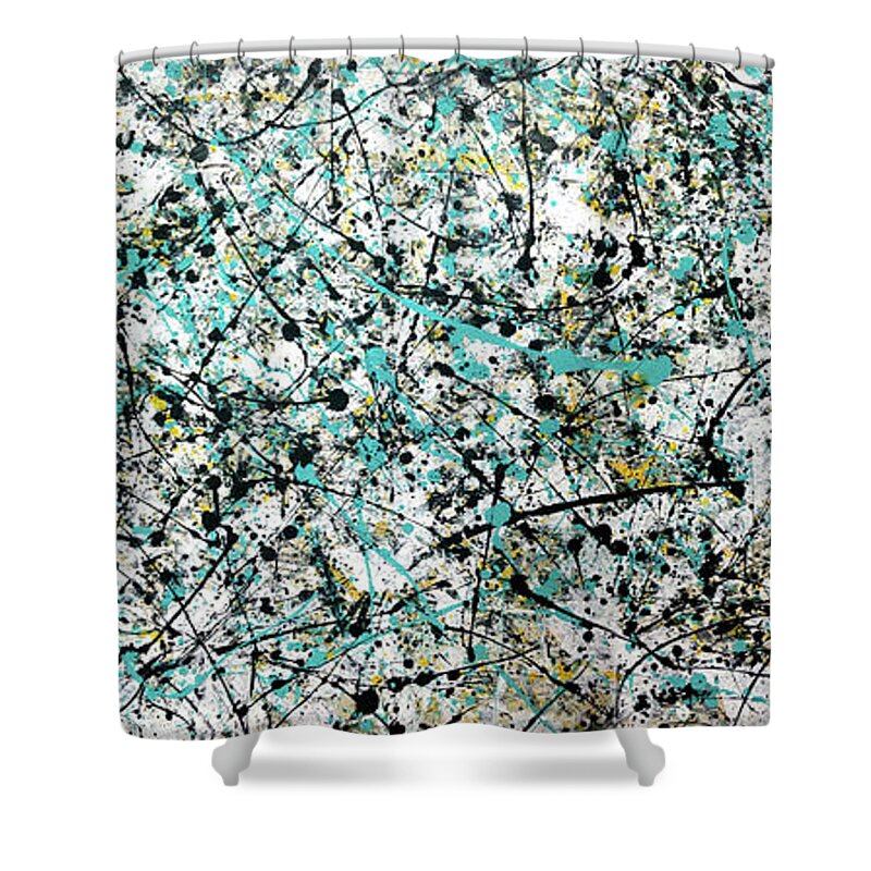 Abstract Shower Curtain featuring the painting Jupiter Jam by Diane Thornton